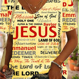 「binfenxie」Jesus Letter Full Print T-shirt, Casual V Neck Short Sleeve T-shirt For Spring & Summer, Women's Clothing