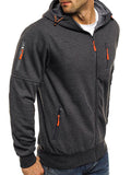 「binfenxie」Men's Casual Long Sleeve Sports Hooded Jacket With Full Zip