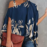 「binfenxie」Women's Blouse Summer Halter Batwing Sleeve Floral Print Blouse
