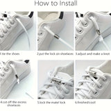 「binfenxie」No Tie Shoe Laces Lazy Elastic Shoelaces Metal Capsule Button For Any Kids Adult Shoes