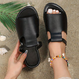 「binfenxie」Women's Stylish Black Open Toe Slippers - Non Slip Slides for Outdoor Beach Wear