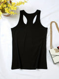 「binfenxie」Letter Print Tank Top, Sleeveless Casual Top For Summer & Spring, Women's Clothing