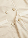 「binfenxie」Casual Pit Strip Blazer Coat, Loose Pocket Buttons Lapel Long Sleeve Fashion Loose Blazer Outerwear, Women's Clothing