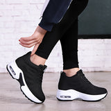 「binfenxie」Women's Lightweight Mesh Sneakers, Platform Low Top Lace Up Height Increased Casual Shoes, Women's Sport Footwear
