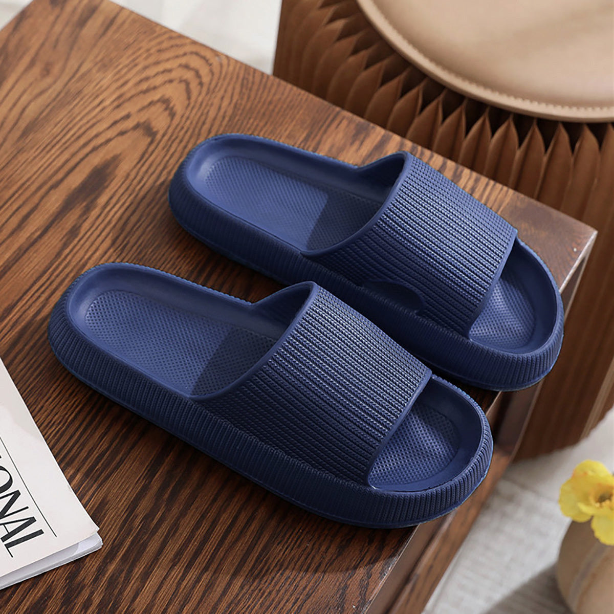 「binfenxie」Women's Super Soft Eva Thick Platform Slides, Minimalist And Comfortable Indoor Bathroom Non-Slip Slippers, Women's Slippers