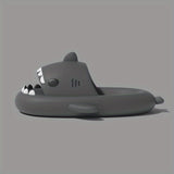 「binfenxie」Women's Cartoon Shark House Slippers, Open Toe Round Toe Solid Color Anti-Slip Home Slides, Women's Platform Soft Sole Flat Shoes