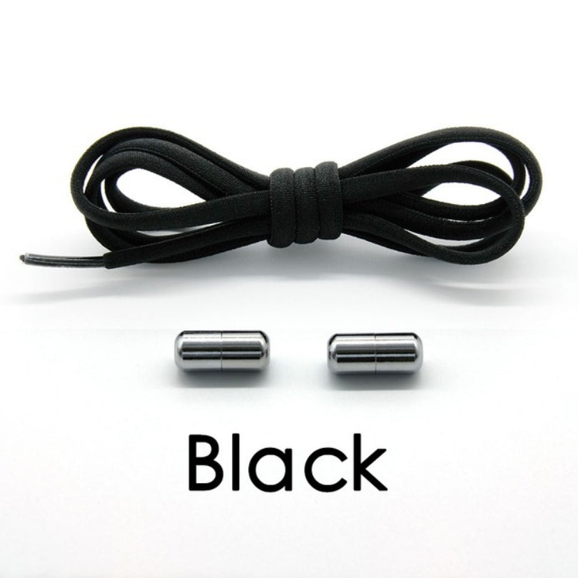 「binfenxie」1pair Elastic Shoe Laces Semicircle No Tie Shoelaces For Kids And Adult Sneakers Shoelace Quick Lazy Metal Lock Laces Shoe Rope Accessories