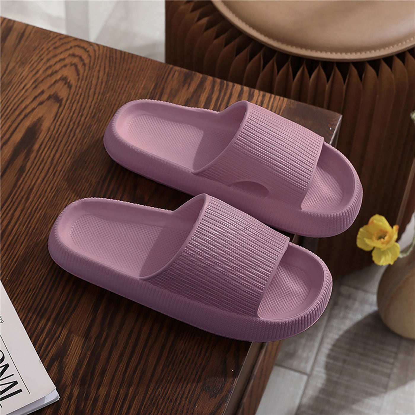「binfenxie」Women's Super Soft Eva Thick Platform Slides, Minimalist And Comfortable Indoor Bathroom Non-Slip Slippers, Women's Slippers
