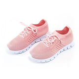 「binfenxie」Women's Mesh Knit Sports Shoes, Breathable & Comfortable Solid Color Low Top Sneakers, Casual Running Walking Shoes