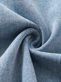 「binfenxie」Distressed Fabrics Raw Trim Hem Big Bow Tie Belt Double-breasted Light Color Denim Jackets & Coats, Women's Denim Jackets & Coats, Women's Clothing