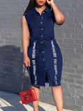 「binfenxie」Women's Casual Sleeveless Denim Dress with Raw Hem and Waistband Button Closure