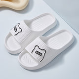 「binfenxie」Step Into Comfort: 1 Pair of Stylish Letter & Cartoon Pattern EVA Slippers