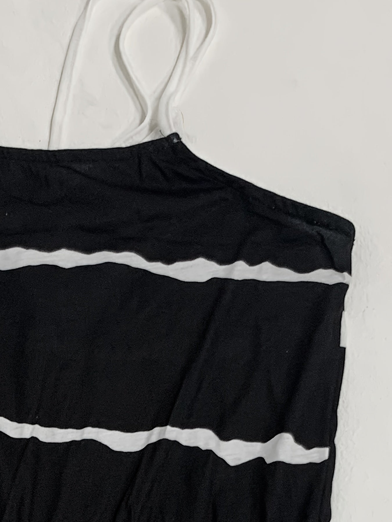 「binfenxie」Color Block Cami Dress, Drawstring Waist Sleeveless Dress For Summer & Spring, Women's Clothing
