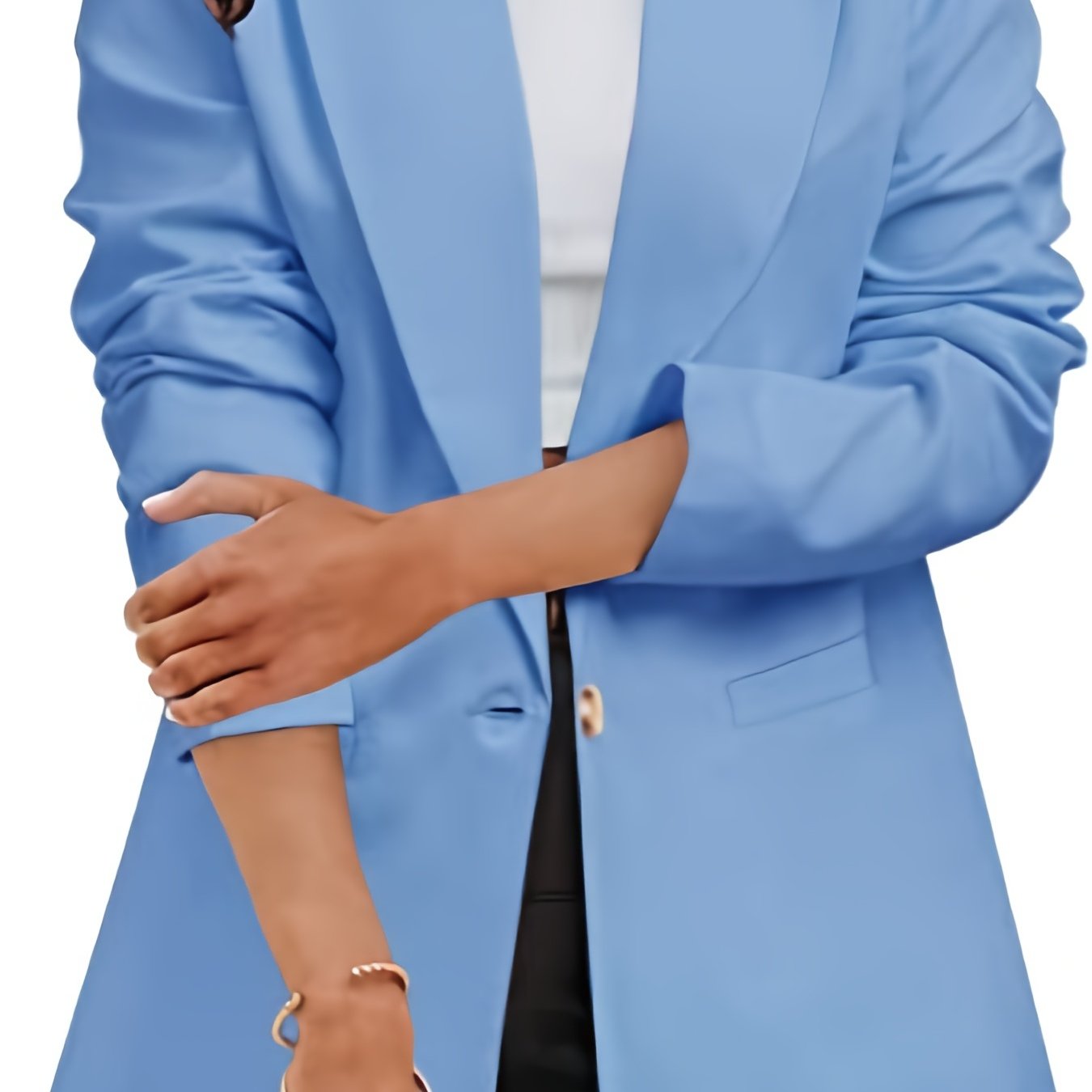 「binfenxie」Women's Blazers Casual Plus Size Long Sleeve Open Front Style Jacket Boyfriend Solid Blazer