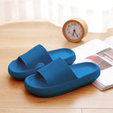 「binfenxie」Women's Indoor Pillow Slides, Solid Color Soft Sole Open Toe Bathroom Slippers, House EVA Slippers