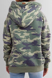 Binfenxie Camouflage Loose Hooded Sweatshirt Tops