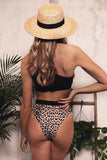 binfenxie Women's One Shoulder Leopard Print Bikini