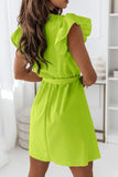 Fashion Street Solid Patchwork V Neck A Line Dresses(9 colors)