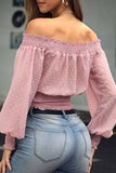 Fashion Casual Solid Patchwork Off the Shoulder Blouses(3 Colors)