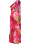 Fashion Patchwork Tie-dye One-Shoulder Waist Skirt Dresses