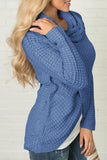 Fashion Casual Solid Patchwork Scarf Collar Sweaters(4 colors)