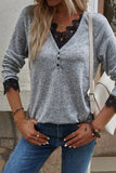 Fashion Casual Solid Pullovers V Neck Tops