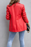 Street Patchwork Solid Color Turndown Collar Outerwear(3 Colors)