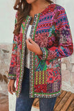 Print Printing O Neck Outerwear(3 Colors)