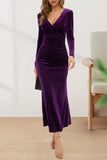 Sweet Elegant Solid Solid Color V Neck Evening Dress Dresses(4 Colors)