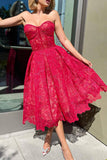 Print Patchwork Strapless Irregular Dress Dresses(6 Colors)