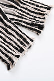 Sweet Elegant Striped Printing Stringy Selvedge Turtleneck A Line Dresses(4 Colors)