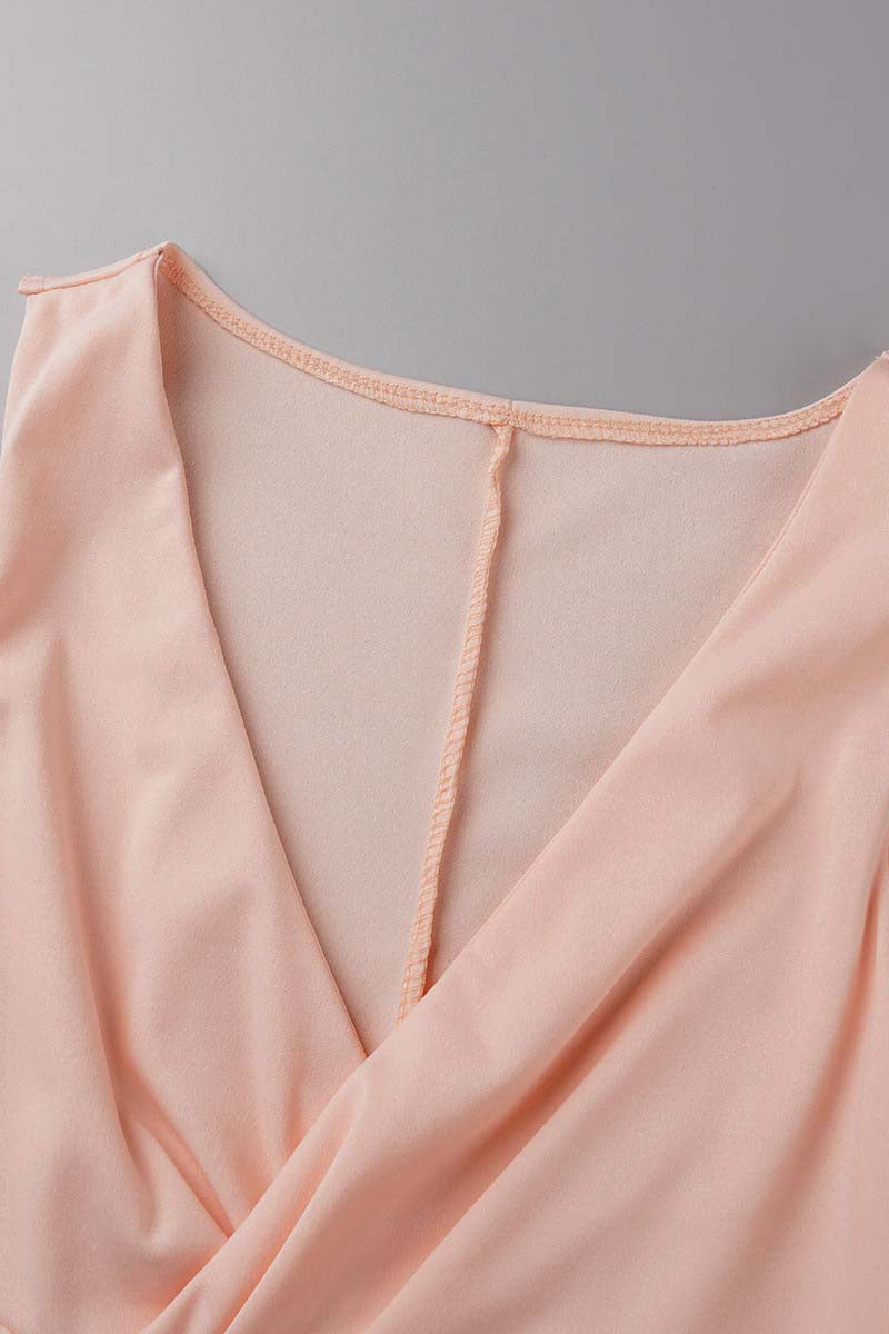 Sweet Elegant Solid Solid Color V Neck One Step Skirt Dresses(3 Colors)