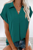 Work Simplicity Solid V Neck Blouses(5 Colors)