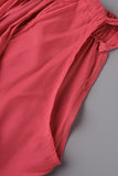 Vacation Solid Asymmetrical Asymmetrical Collar Cake Skirt Dresses(6 Colors)