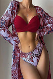 Sexy Vacation Print Patchwork 3 Piece Sets(19 Colors）
