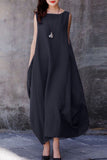 Plus Size Casual Simplicity Solid O Neck Vest Dress Dresses(3 Colors)