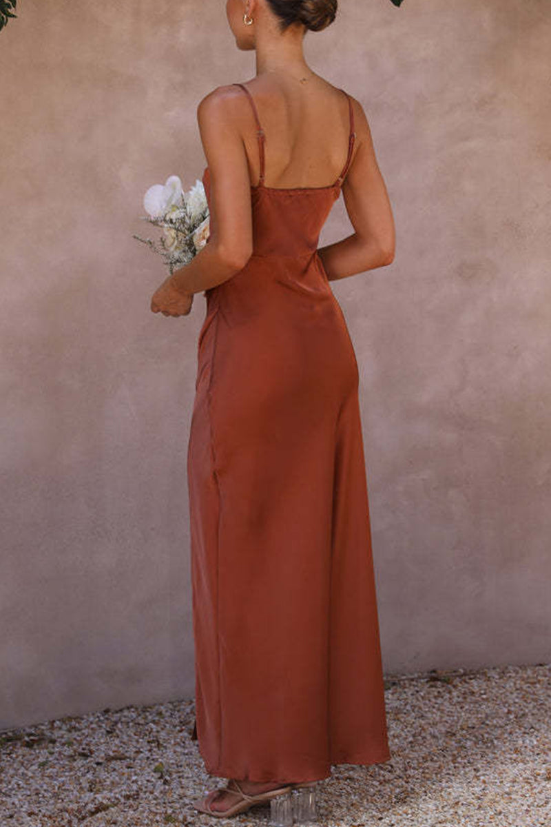 Sexy Elegant Solid Slit Sling Dress Dresses(3 Colors)