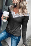 binfenxie Stylish Lace Patchwork Grey Sweater(3 Colors)