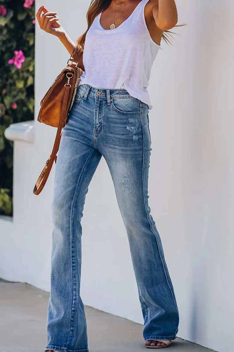 binfenxie Women Jeans Mid Rise Fitted Denim Pants