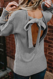 Binfenxie Comfy Backless Lace-Up Bandage Sweater