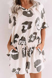 binfenxie Two-Piece Home v-Neck Loose Pattern Printing