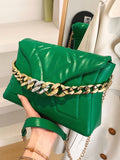 Quilted Chain Flap Square Bag  - Women Satchels