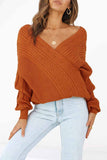 Binfenxie Sexy V-neck Off-shoulder Sweater Casual Sweater
