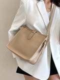Minimalist Buckle Detail Bucket Bag  - Women Shoulder Bags