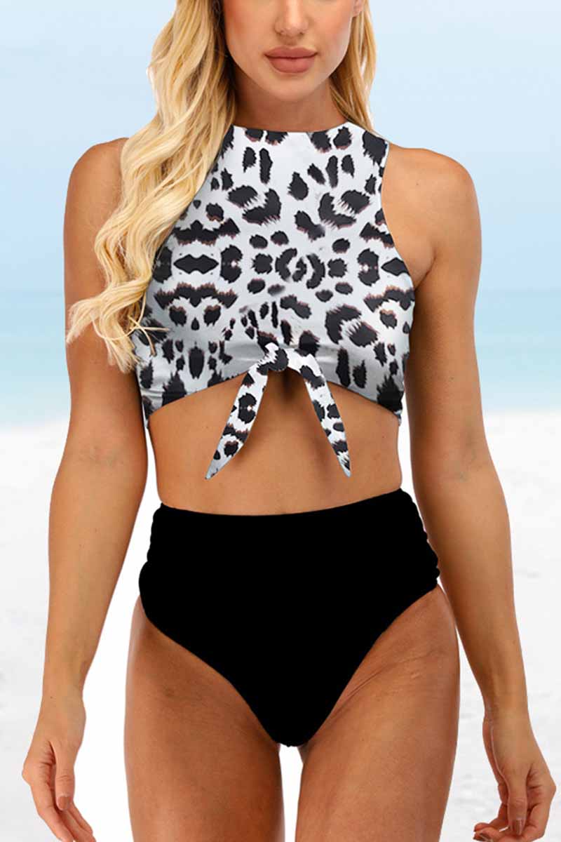 binfenxie Two-Piece High Waist Sexy Leopard Swimsuit(3 colors)
