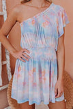binfenxie Tie-dye Ruffled Off-shoulder Mini Dress