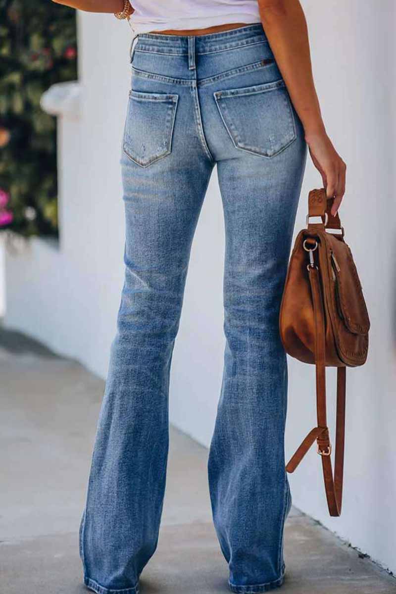 binfenxie Women Jeans Mid Rise Fitted Denim Pants