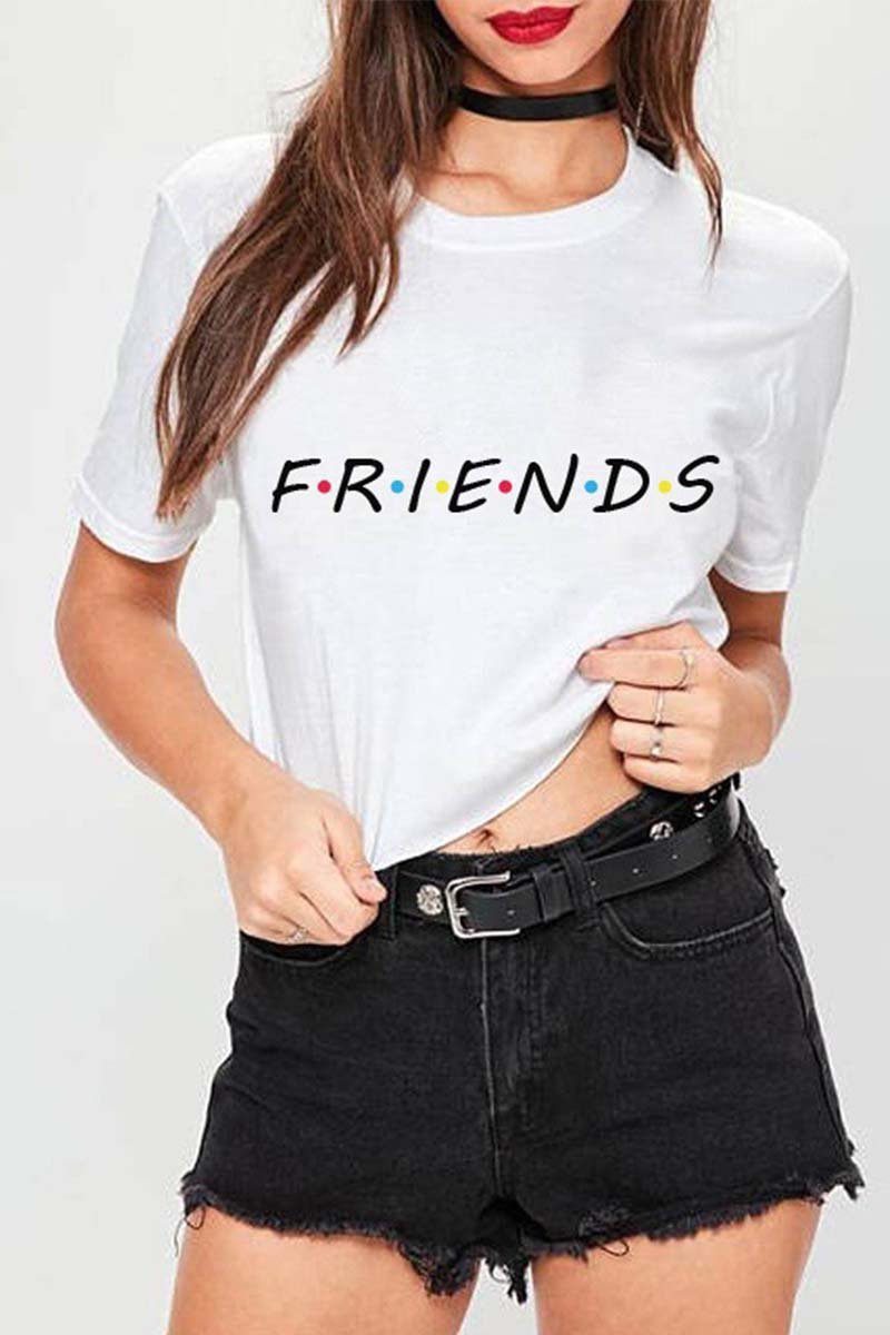 Binfenxie colorful letters print T-shirt