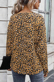 Binfenxie Elegant V-neck leopard print blouse women