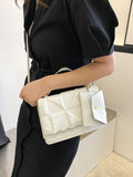 Minimalist Textured Flap Square Bag with Purse  - Women Satchels